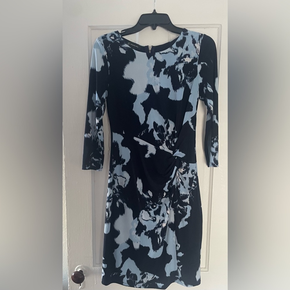 INC International Concepts Black and Blue Floral Dress